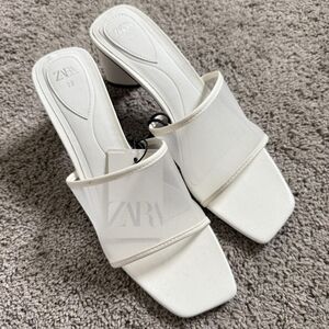 Zara Women's Cream Mesh Mules